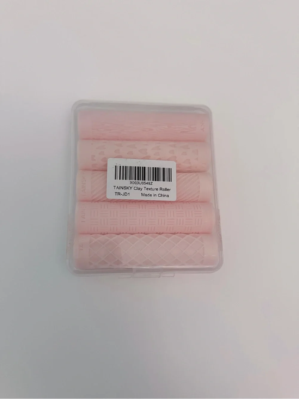 Pink Clay Texture Roller Set - 6 Pattern Rollers